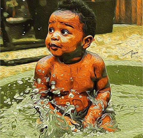 splashing child
